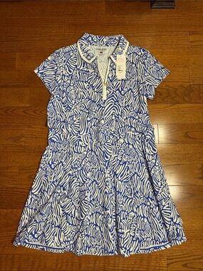 Lilly Pulitzer XL Alona Dress UPF 50+ Zee Bebe Martinique Blue Athletic Dress